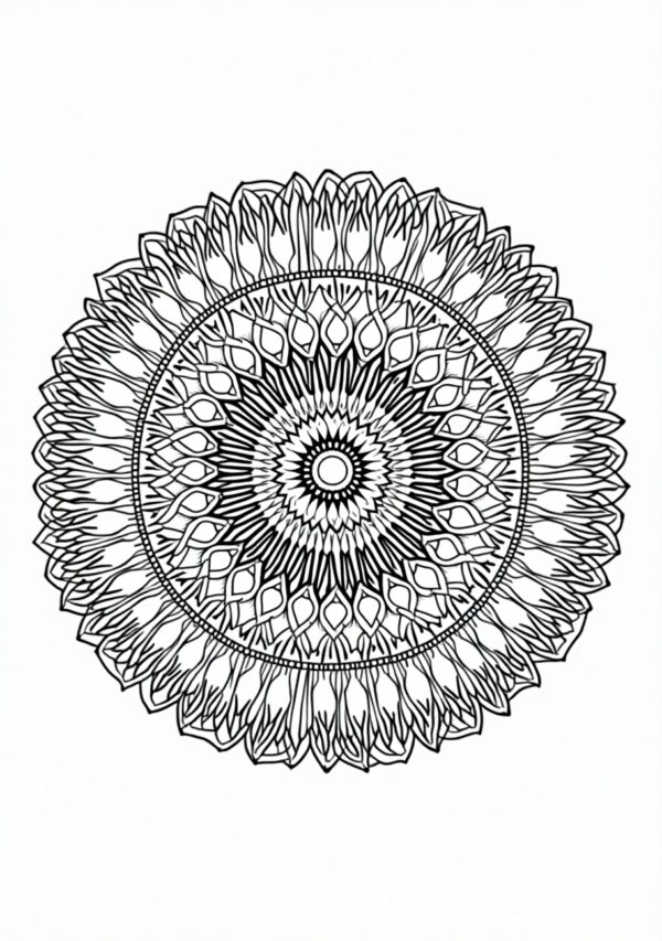 Digital Botanical Mandalas Coloring Book - 26 Pages