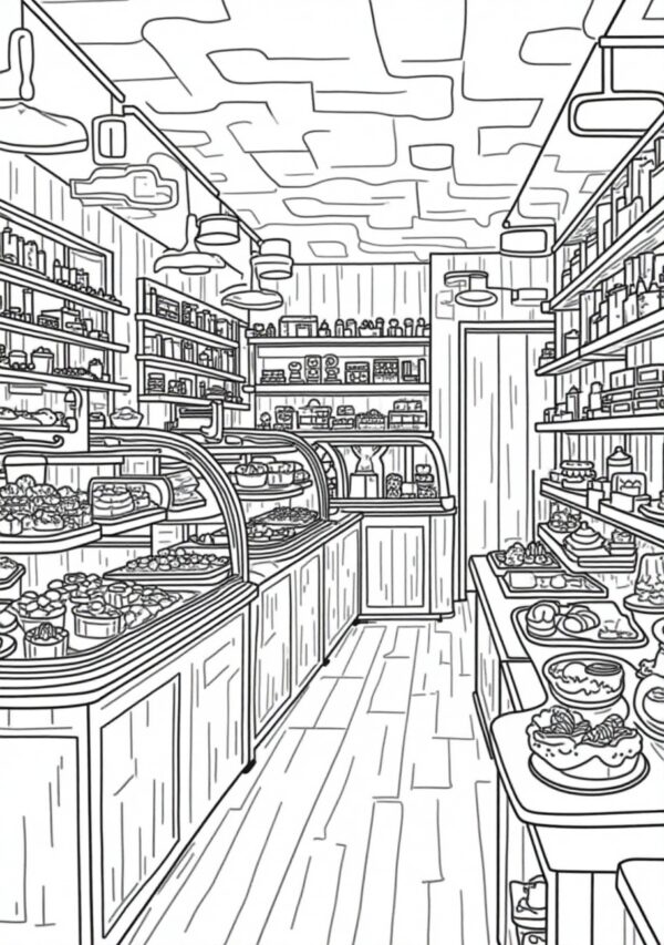 Botanical Bakery: Calming Coloring Book - 23 Pages