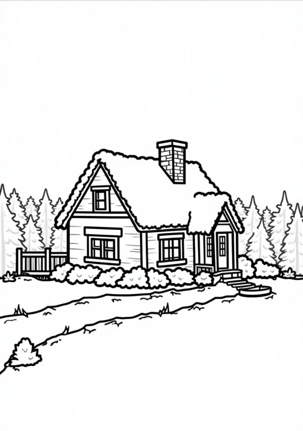 Cozy Cabin Coloring Page Set - Digital Download - 26 Pages