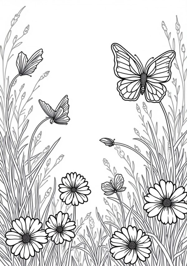 Botanical Butterfly Coloring Book Digital Download - 26 Pages