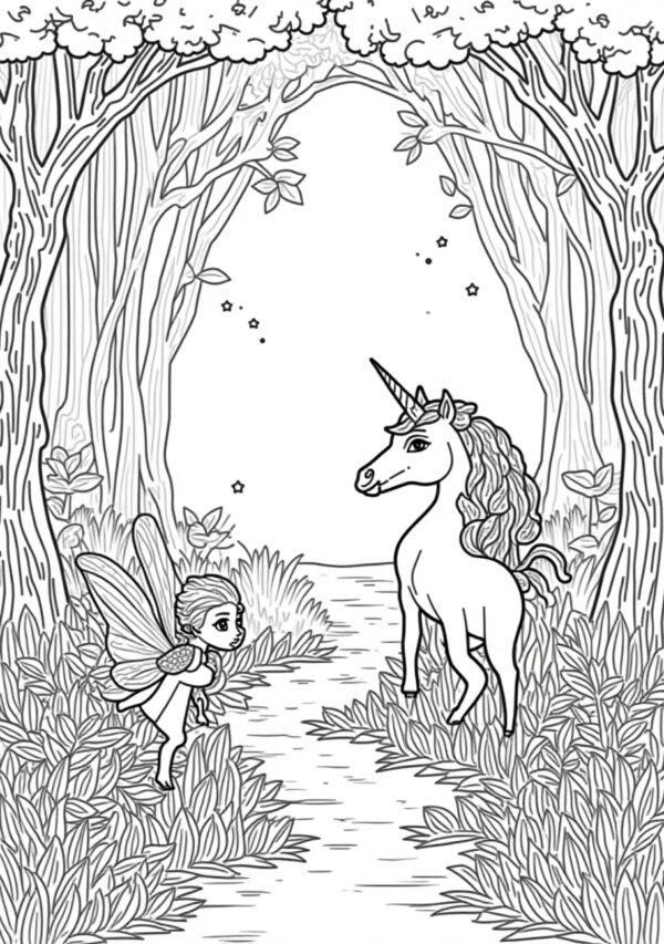 Unicorn Fairy Tale Coloring Book for Relaxation - 25 Pages