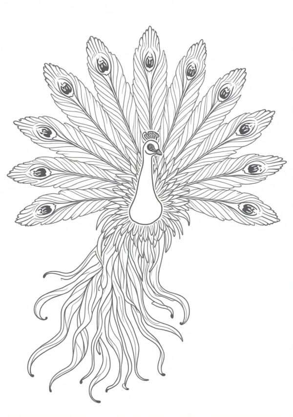 Intricate Peacock Coloring Book: Instant Digital Download - 26 Pages