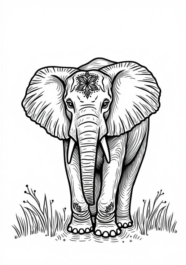 Elephant Coloring Book - Digital Download - 26 Pages