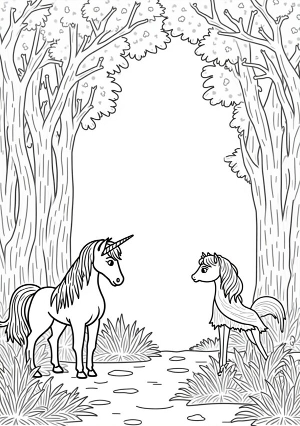 Unicorn Fairy Tale Coloring Book for Relaxation - 25 Pages - Image 2