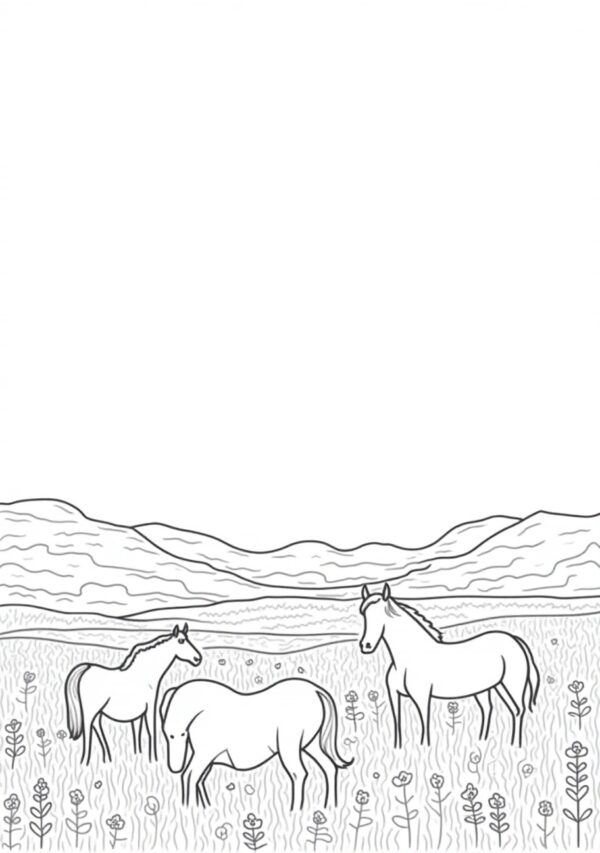 Nature Horse Coloring Book: Relax and Create - 26 Pages