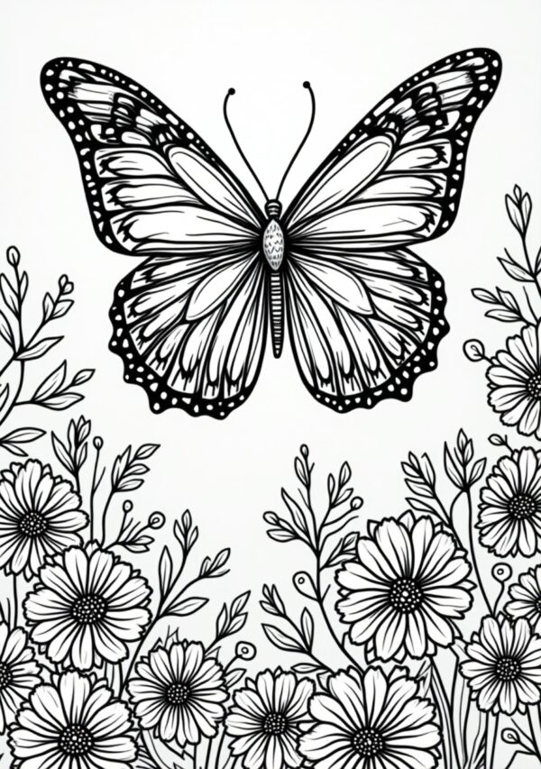 Botanical Butterfly Coloring Book Digital Download - 26 Pages - Image 2