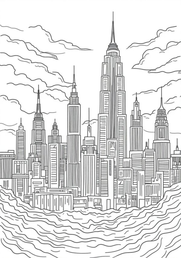 Creative Cityscape and Castle Coloring Book Set - 25 Pages