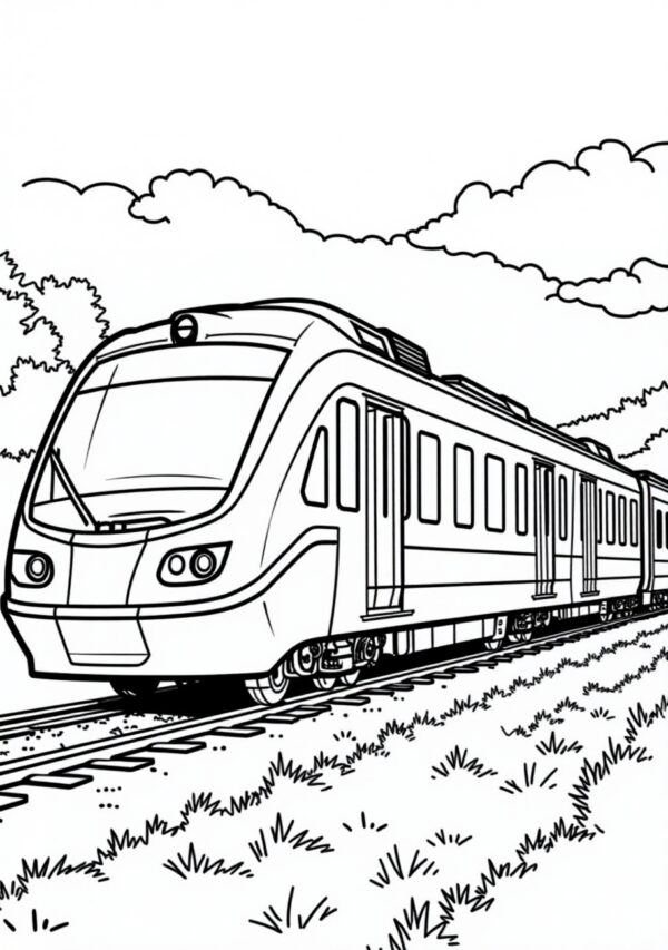 Train Coloring Book: Digital Download for Creative Relaxation - 26 Pages - Image 3