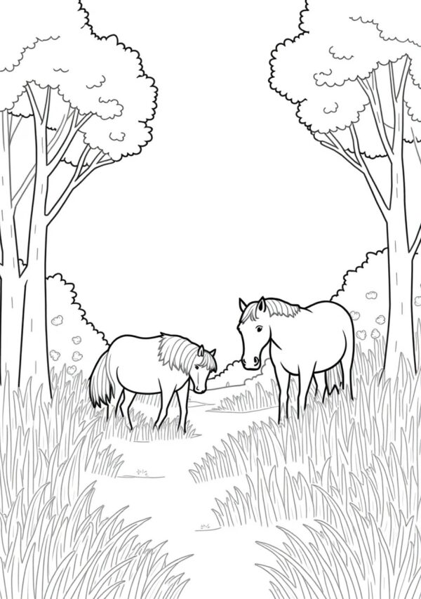 Nature Horse Coloring Book: Relax and Create - 26 Pages - Image 3