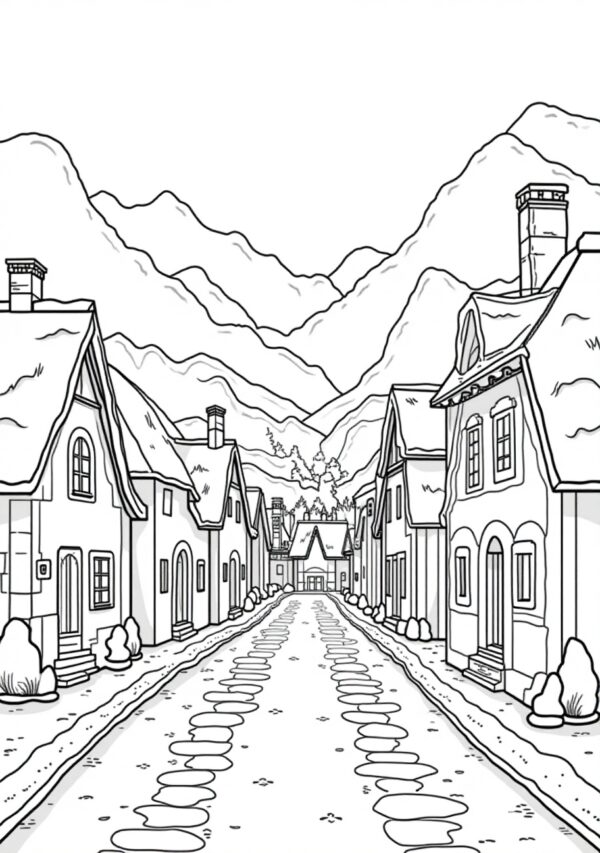 Charming Village Digital Coloring Book - 24 Pages - Image 4