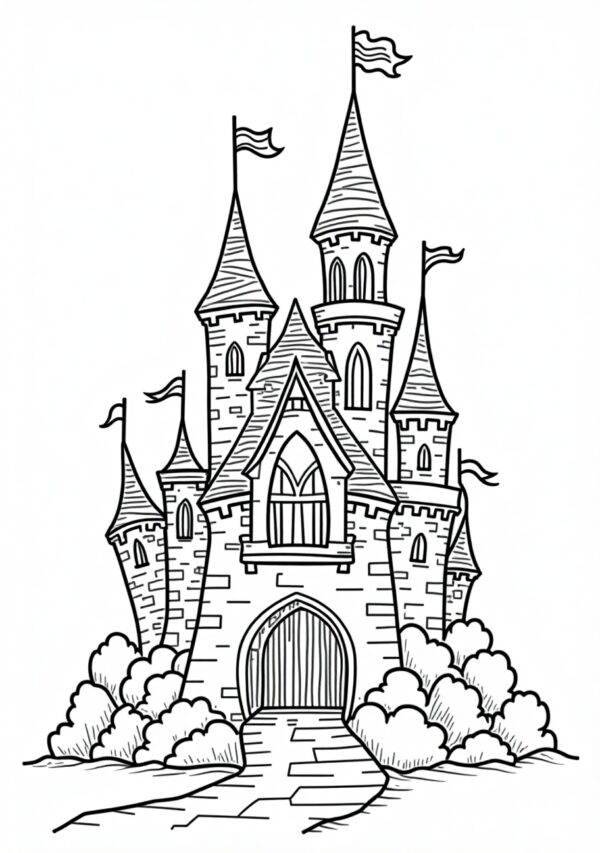 Magical Castles: A Beautiful Digital Coloring Book - 26 Pages