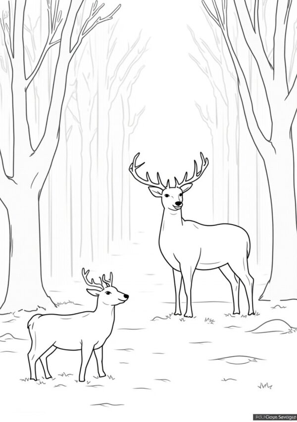 Woodland Deer Coloring Adventure - 25 Pages