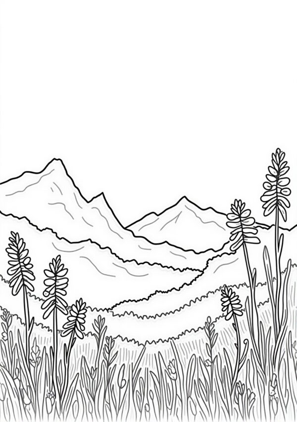 Digital Nature Coloring Book - Relaxing Botanical and Landscape Designs - 26 Pages