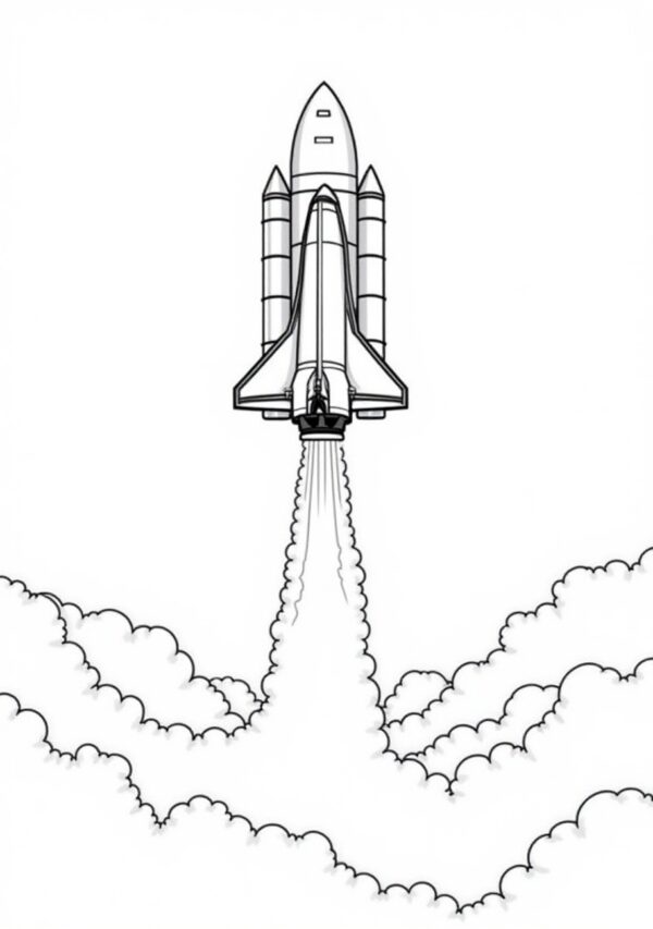 Stunning Space Shuttle Coloring Book for Relaxation - 25 Pages - Image 2