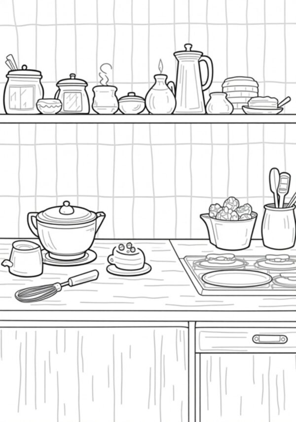 Serene Kitchen Coloring Collection: Digital Download - 25 Pages - Image 3