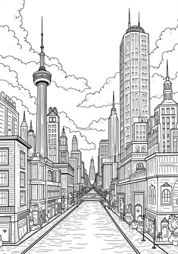 Creative Cityscape and Castle Coloring Book Set - 25 Pages - Image 2