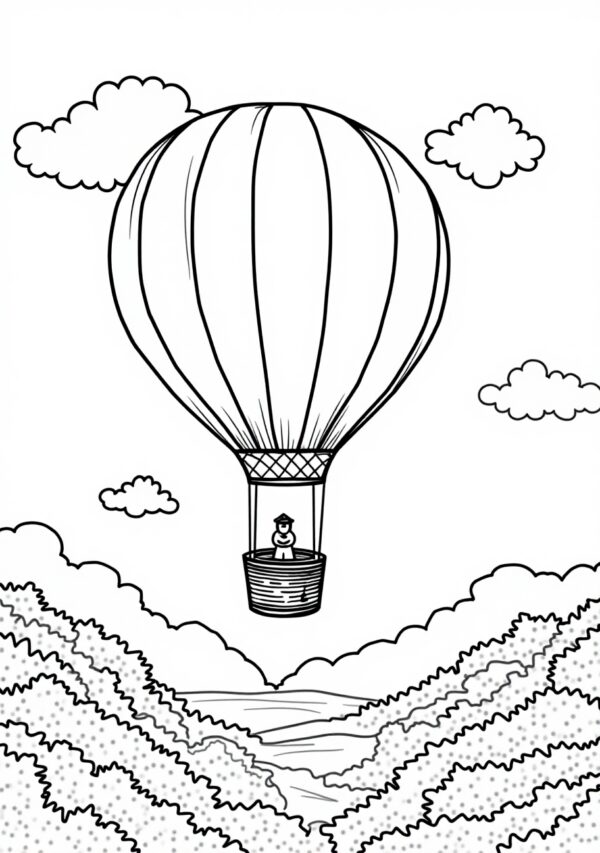 Hot Air Balloon Coloring Book - Digital Download - 26 Pages - Image 2