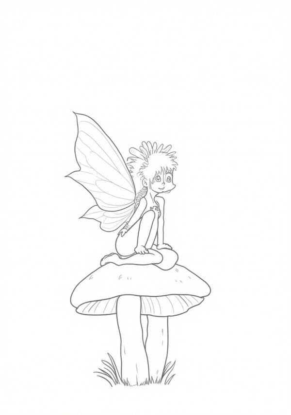 Enchanting Fairy and Mushroom Coloring Book - 26 Pages - Image 3