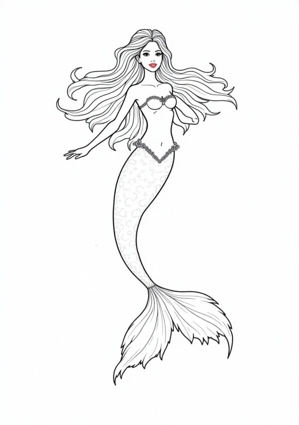 Calming Mermaid Coloring Book - Digital Download - 25 Pages