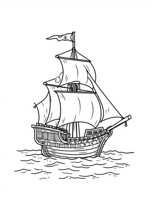 Pirate Ship Coloring Book for Adults – Relax and Unwind - 26 Pages - Image 2