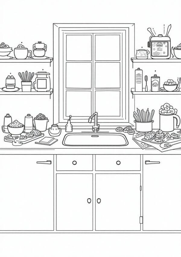 Serene Kitchen Coloring Collection: Digital Download - 25 Pages - Image 4