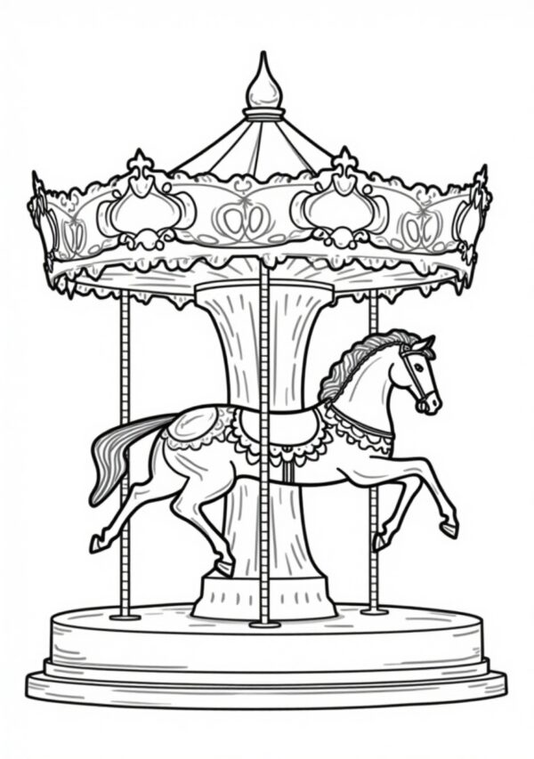 Intricate Carousel Coloring Book: Digital Download - 25 Pages - Image 2