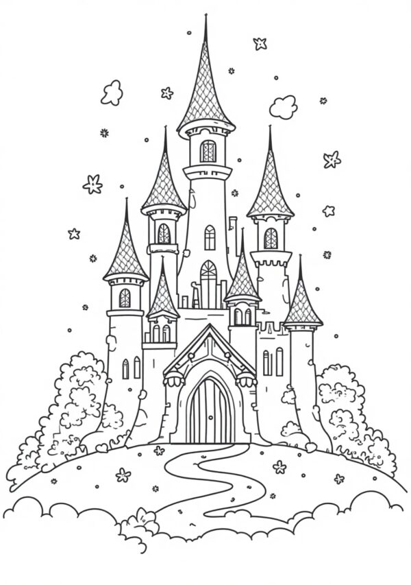 Magical Castles: A Beautiful Digital Coloring Book - 26 Pages - Image 2