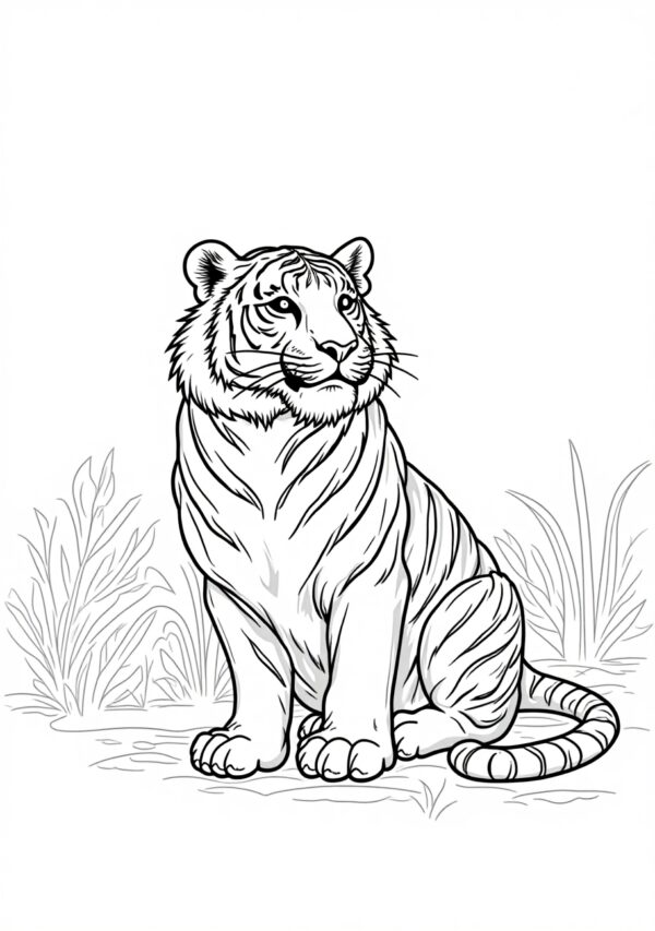 Botanical Tiger Coloring Pages - Instant Download - 26 Pages - Image 2