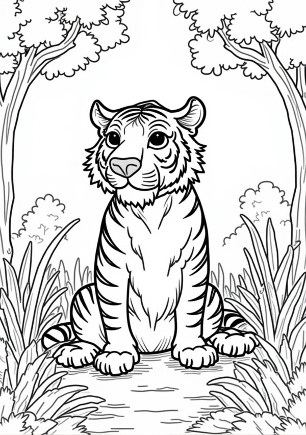 Botanical Tiger Coloring Pages - Instant Download - 26 Pages - Image 3