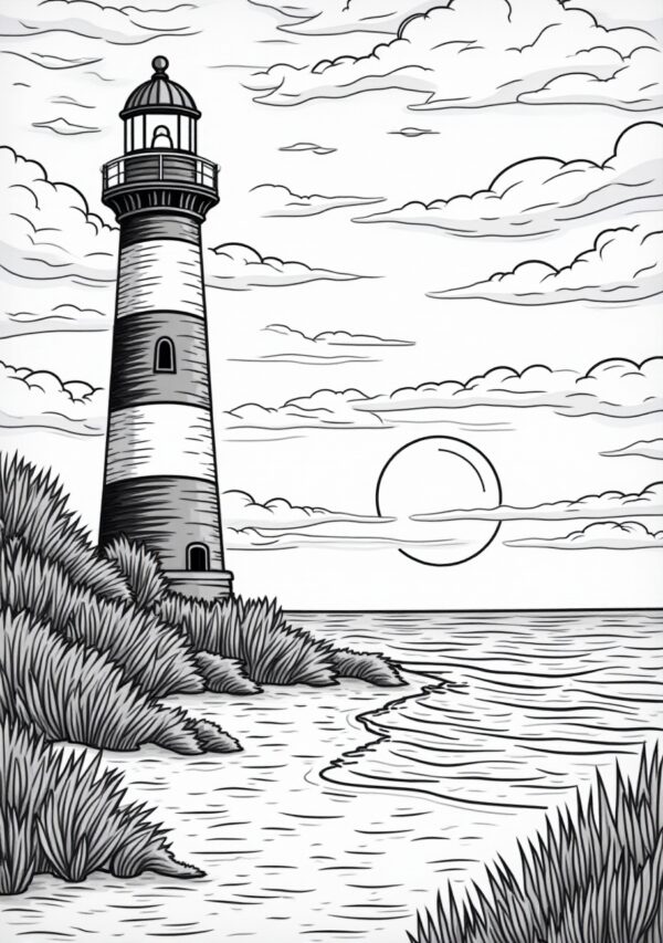 Lighthouse Bliss: Digital Coloring Pages - 25 Pages - Image 4