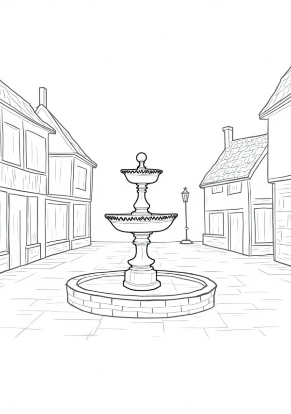 Village Scenes Coloring Book - Digital Download - 25 Pages - Image 2