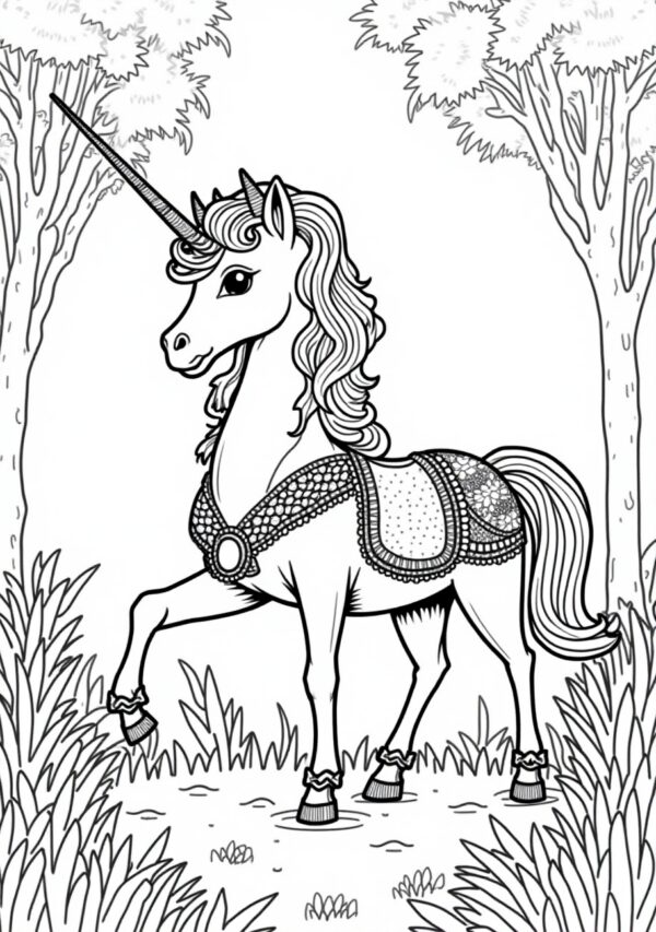 Enchanted Unicorn Coloring Book: A Magical Digital Experience - 25 Pages - Image 2