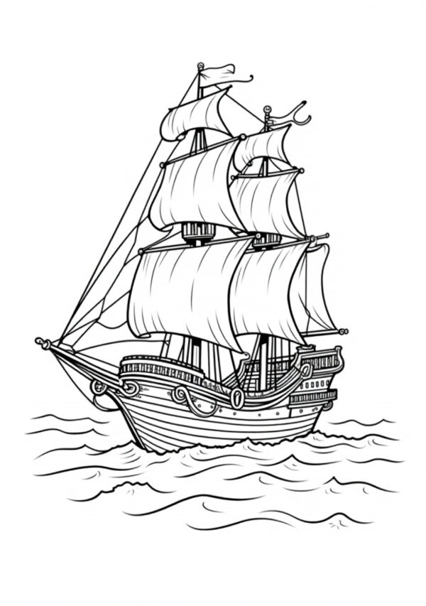 Pirate Ship Coloring Book for Adults – Relax and Unwind - 26 Pages - Image 3