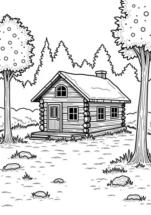 Botanical Cabins Digital Coloring Book - 26 Pages - Image 2