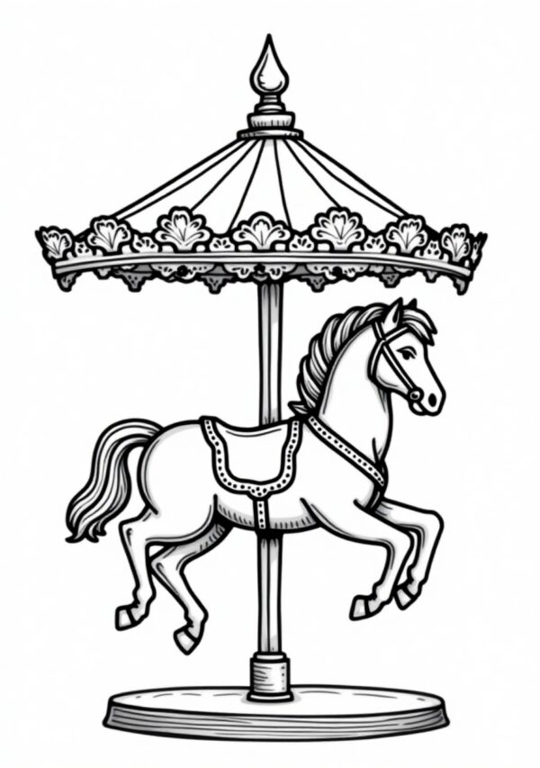 Intricate Carousel Coloring Book: Digital Download - 25 Pages - Image 3