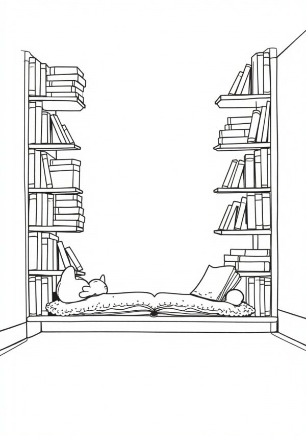 Relaxing Coloring Book: Cozy Reading Nooks - 25 Pages - Image 3