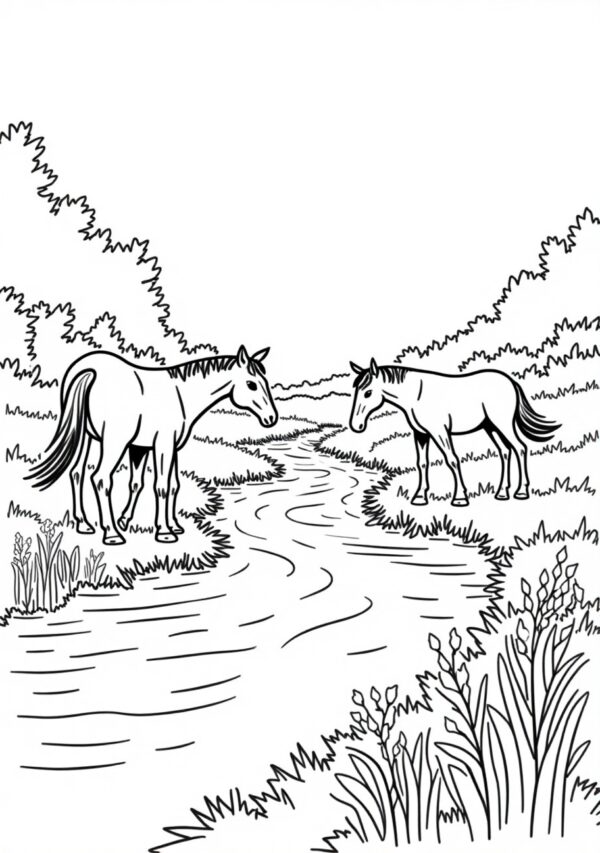 Nature Horse Coloring Book: Relax and Create - 26 Pages - Image 4