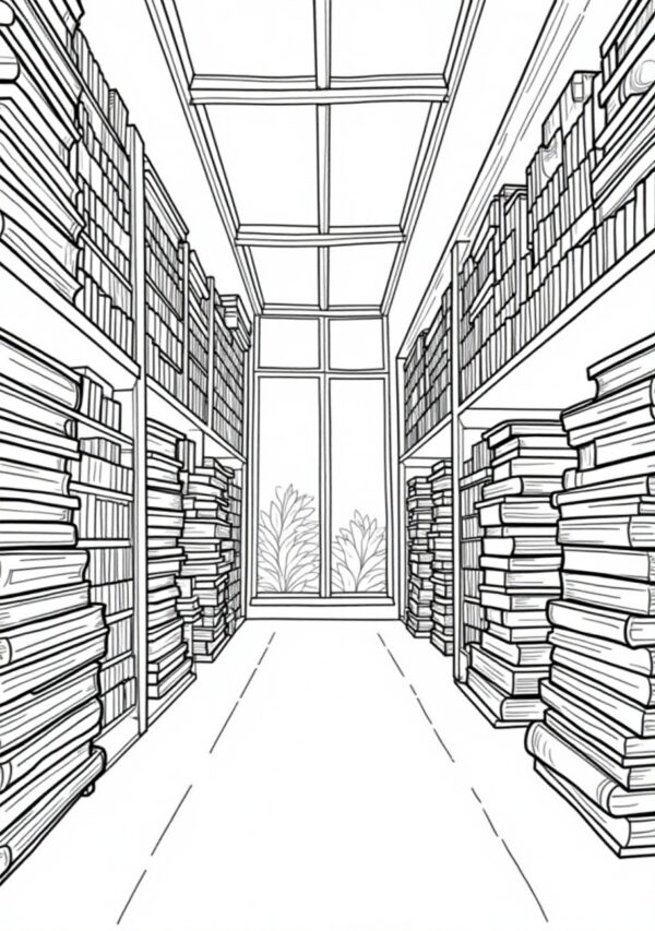 Intricate Library Coloring Book - Instant Digital Download - 25 Pages - Image 4