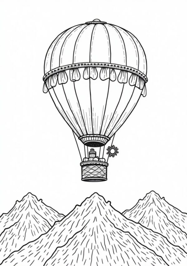 Tranquil Hot Air Balloon Coloring Book Digital Download - 26 Pages - Image 2