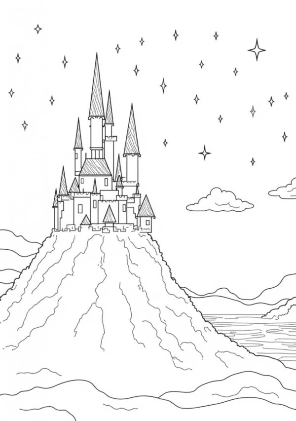 Magical Castle Coloring Book - Digital Download - 25 Pages