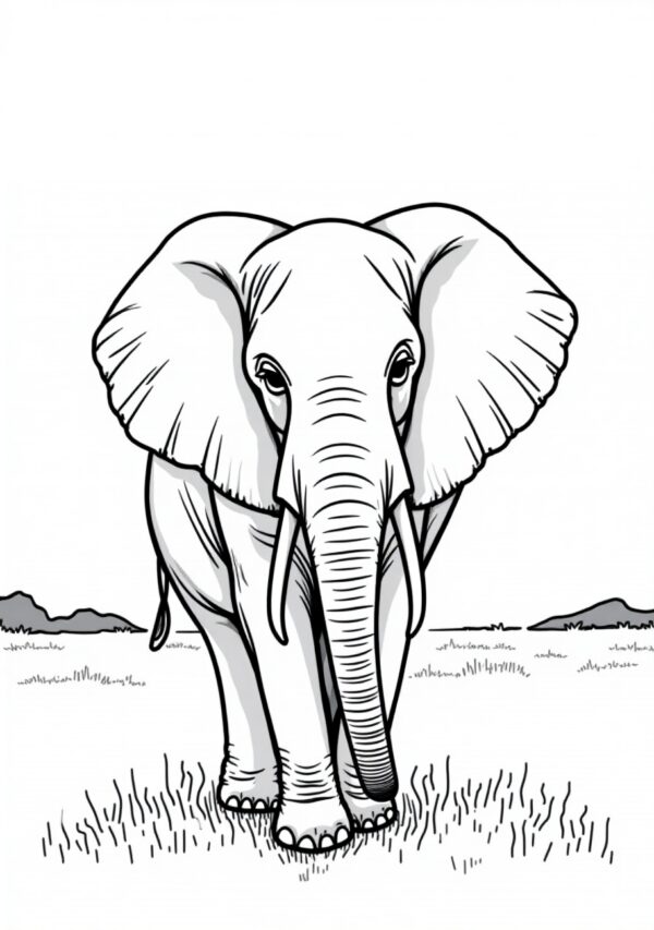 Elephant Coloring Book - Digital Download - 26 Pages - Image 4