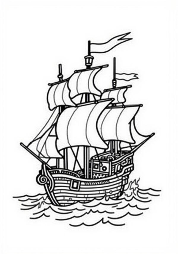 Pirate Ship Coloring Book for Adults – Relax and Unwind - 26 Pages - Image 4