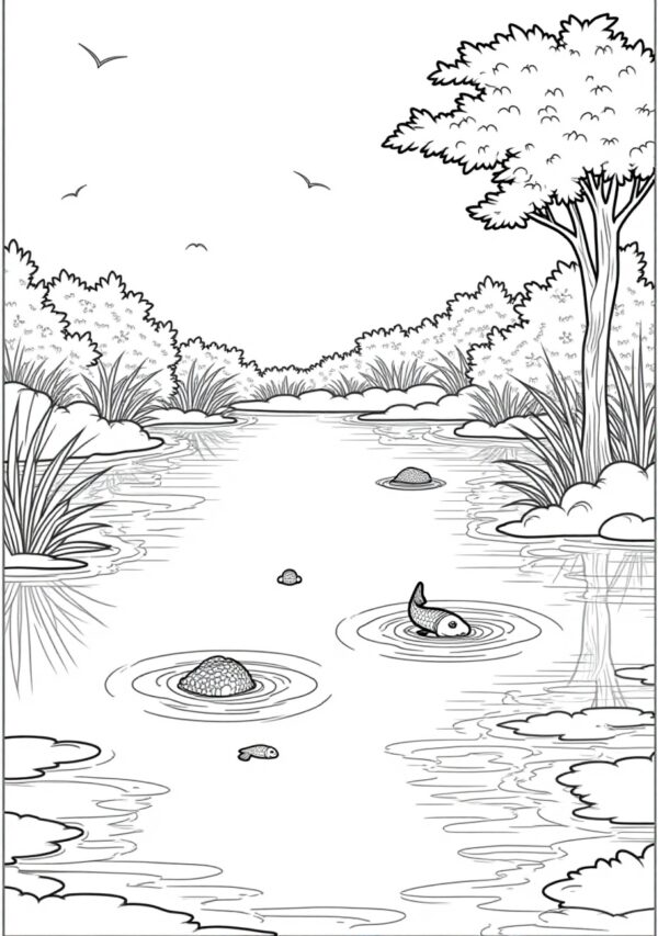 Serene Nature Coloring Book - Digital Download - 26 Pages - Image 2