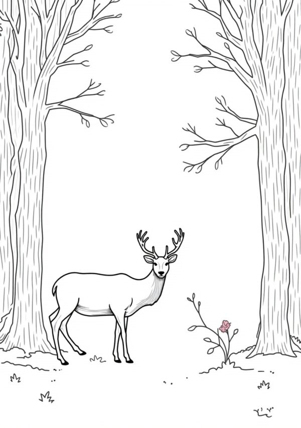 Woodland Deer Coloring Adventure - 25 Pages - Image 2