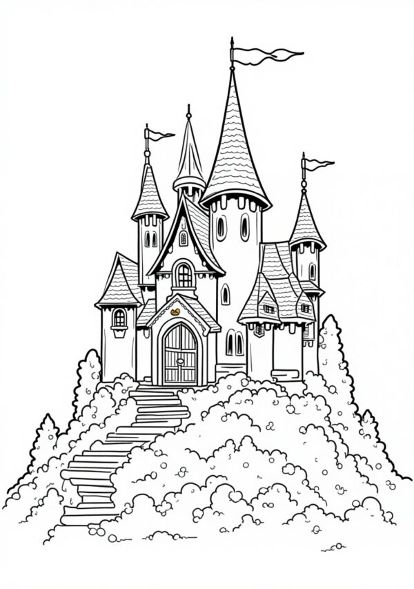 Magical Castles: A Beautiful Digital Coloring Book - 26 Pages - Image 3