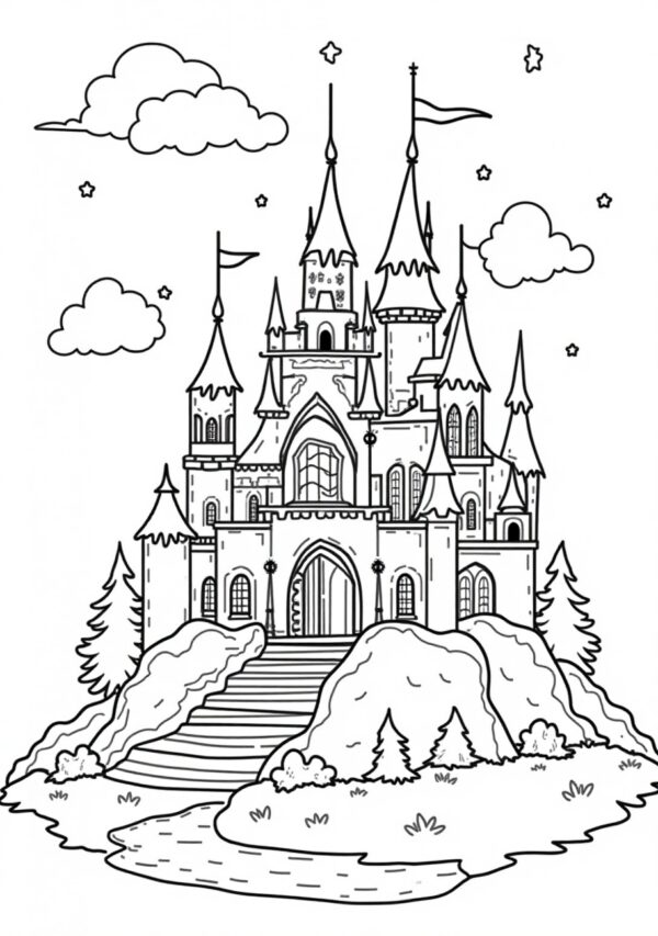 Magical Castles: A Beautiful Digital Coloring Book - 26 Pages - Image 4