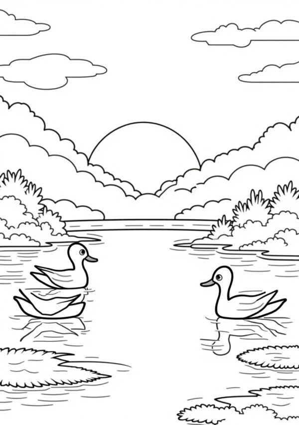 Nature Ducks Coloring Book Digital Download - 26 Pages - Image 2