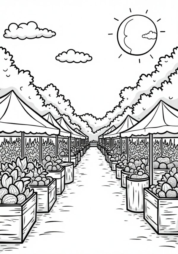 Market Magic Coloring Book: Nature and Creativity - 26 Pages - Image 2