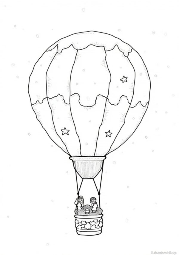 Hot Air Balloon Coloring Book - Digital Download - 26 Pages - Image 3