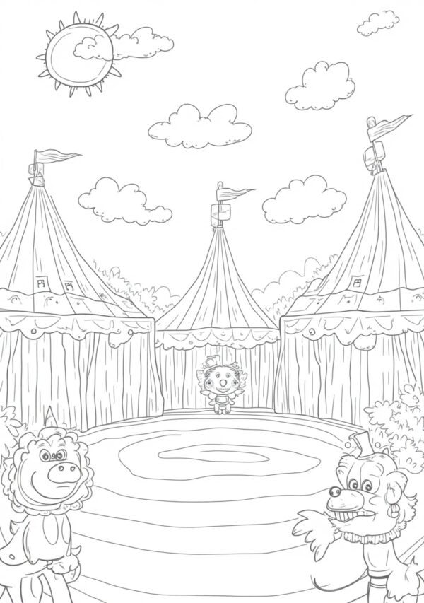 Whimsical Circus Coloring Book Digital Download - 25 Pages - Image 2